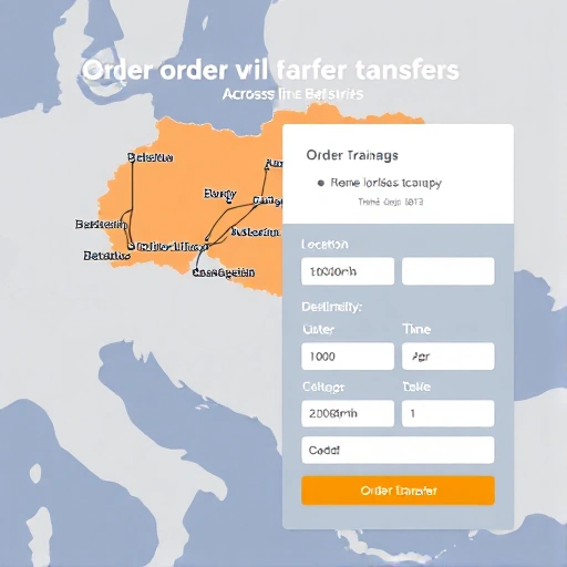 A modern, clean interface showing a user-friendly website or app for ordering airport transfers across various cities in Belarus, featuring a map of Belarus with highlighted routes, a booking form with fields for pickup location, destination, date, and time, and a prominent 'Order Transfer' button, all in a professional and inviting design